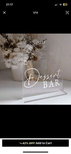 Desert bar acrylic sign