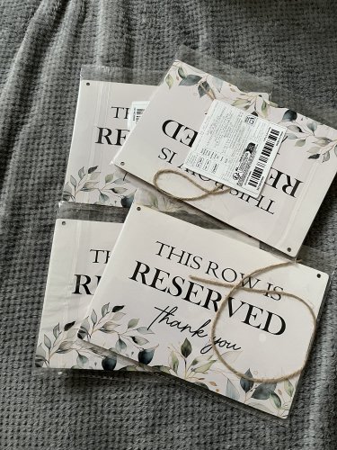 Reserved seating signs 