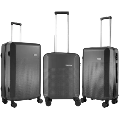 Travelwize Cyclone ABS 4-Wheel Spinner 3-Piece Luggage Set - Granite
