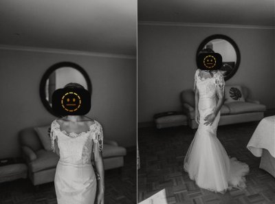 Elegant Silk Mermaid Wedding Dress — Lace & Beaded Detail (Veil Included)