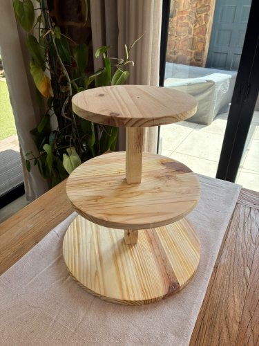 Wooden 3 tier cake stand