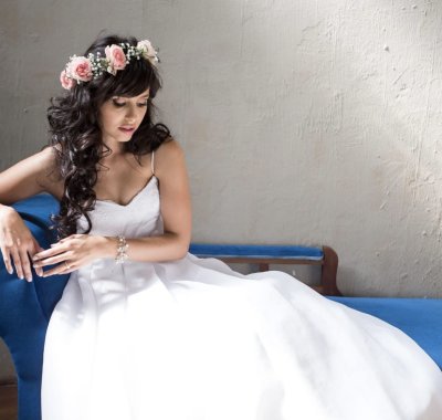White A-Line wedding dress size 6-8