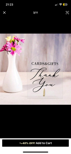 Gifts and cards acrylic sign