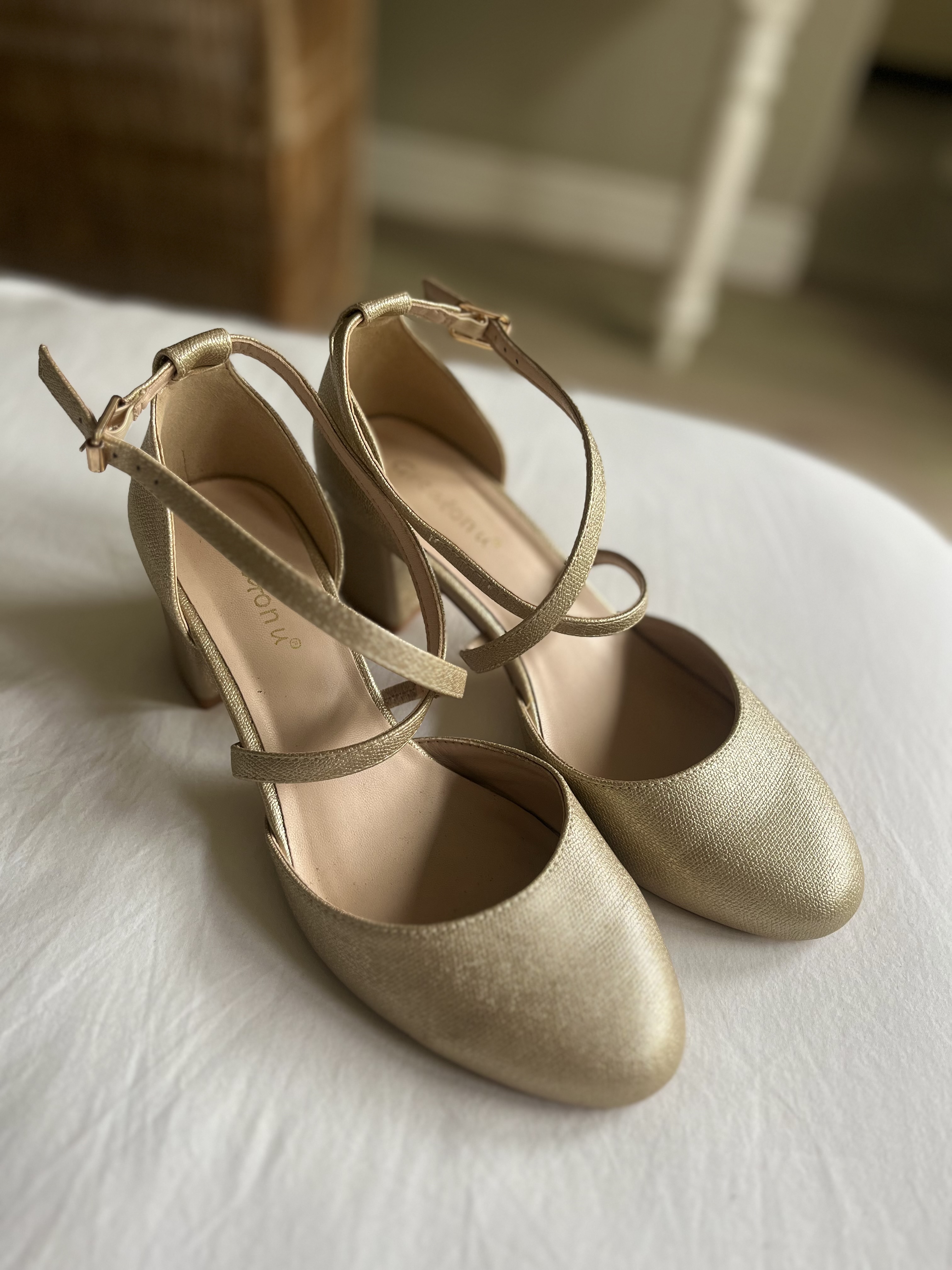 Gold Block Heels