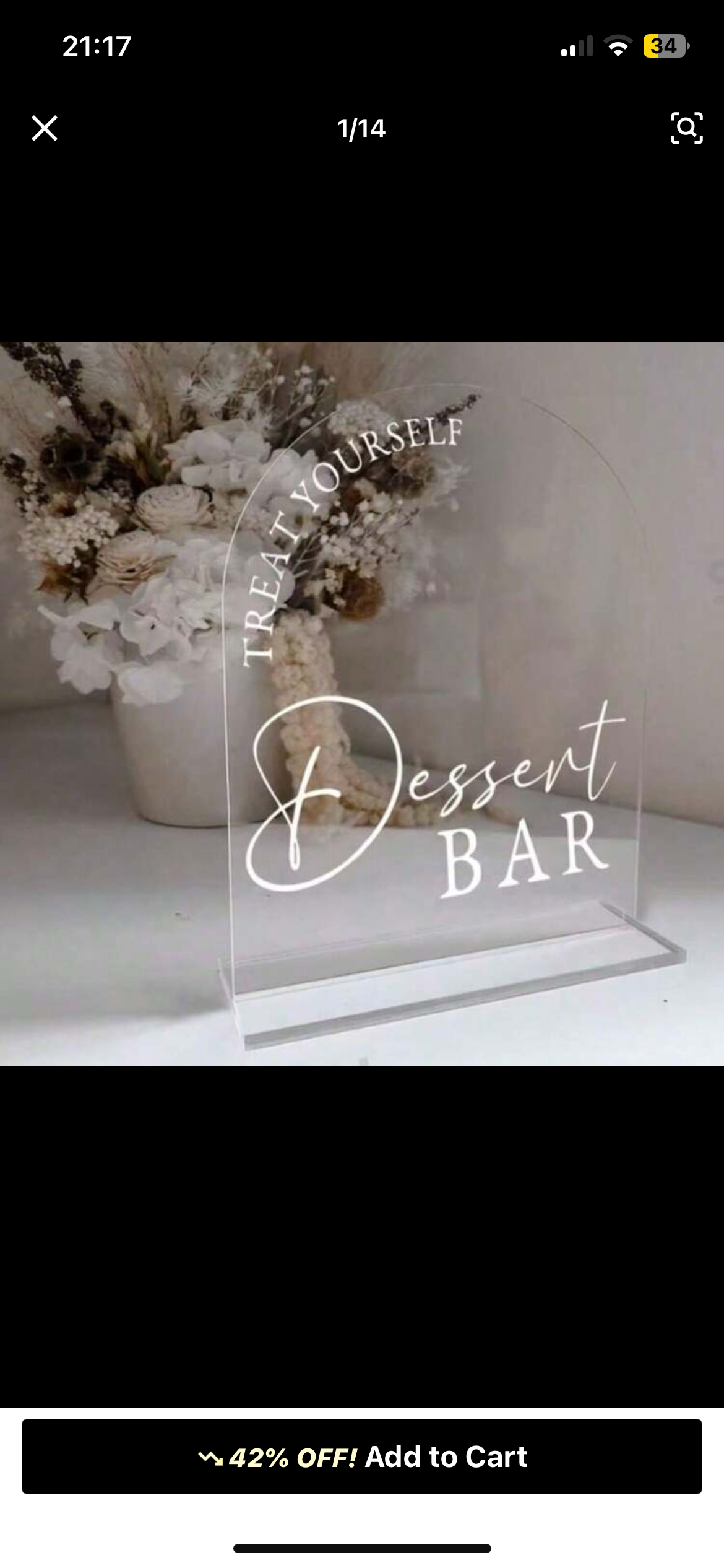 Desert bar acrylic sign