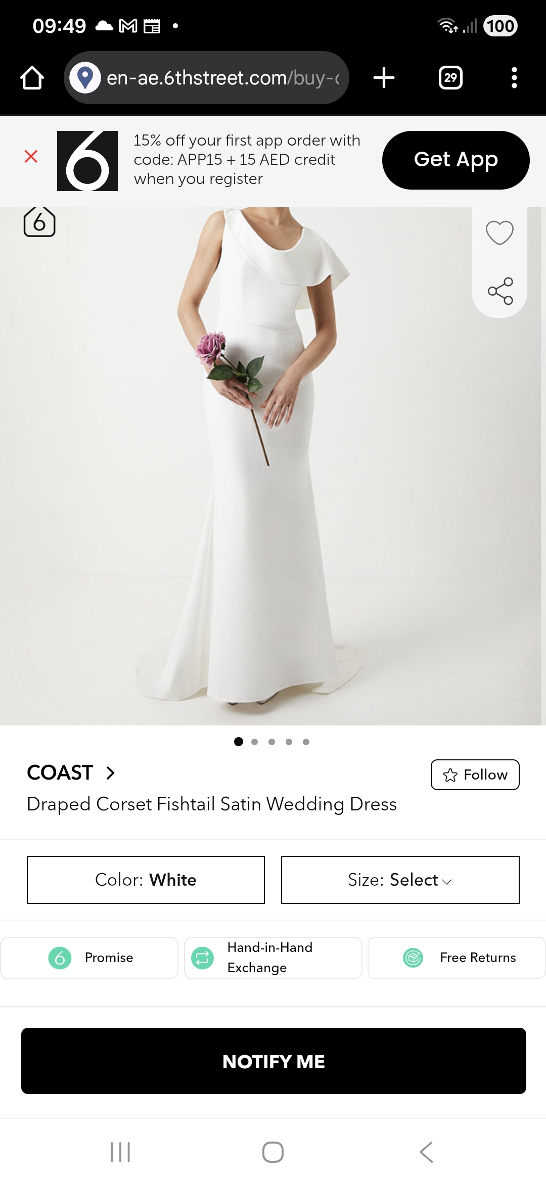 Coast bridal wedding dress 