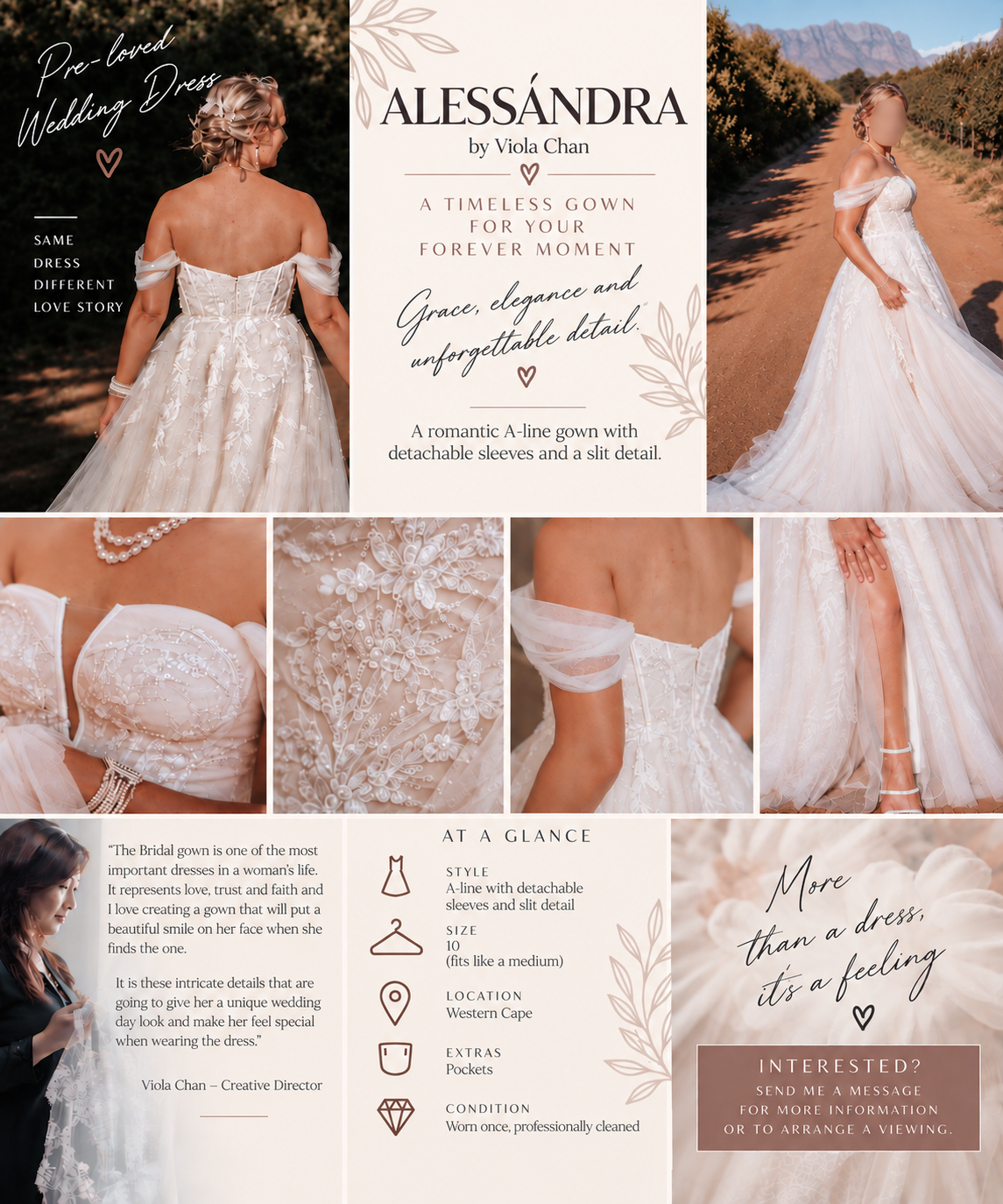 Viola Chan Alessandra Wedding Dress – Size 10