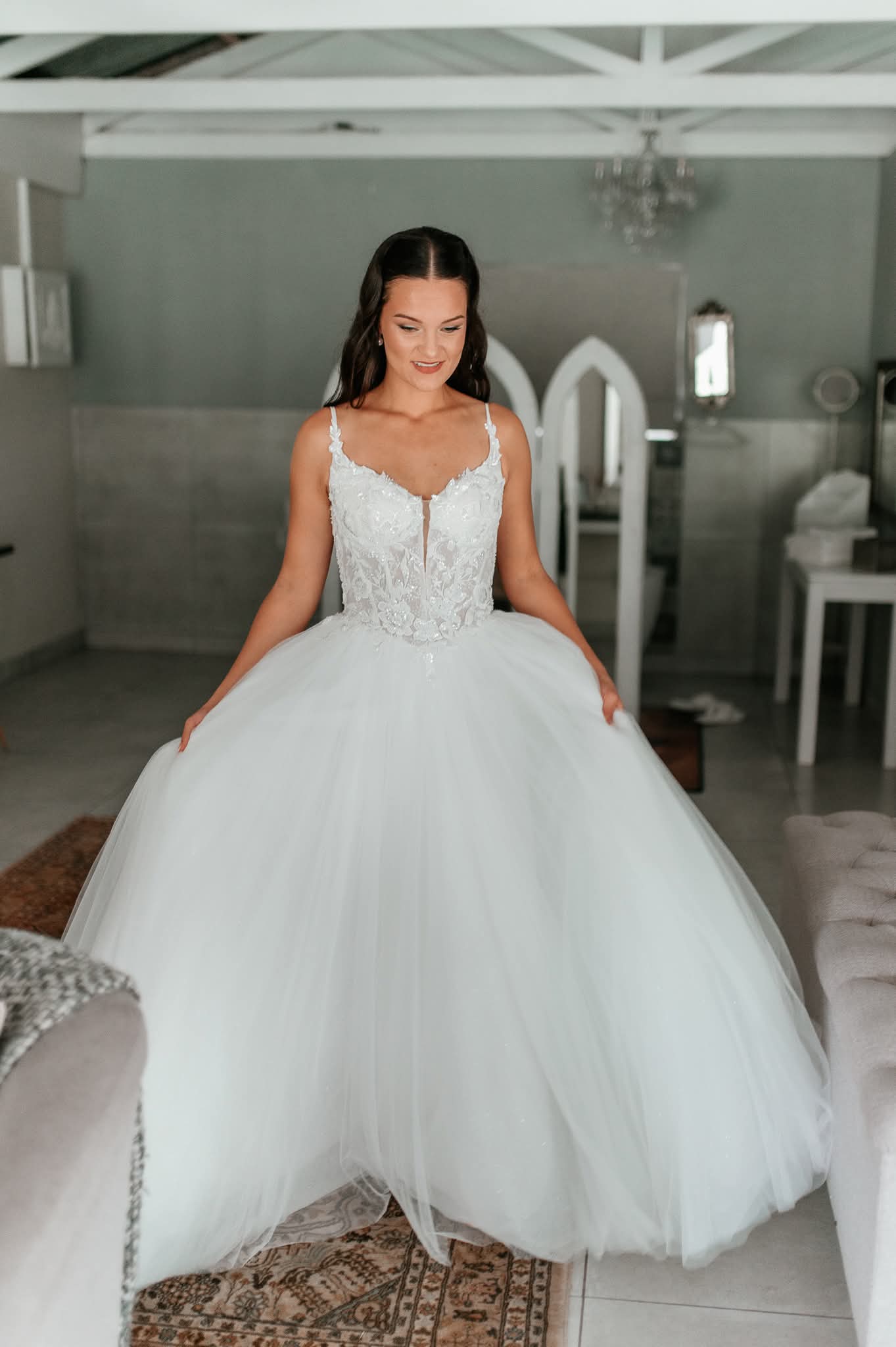 Tulle A-line Ladivine Designer Wedding Dress 