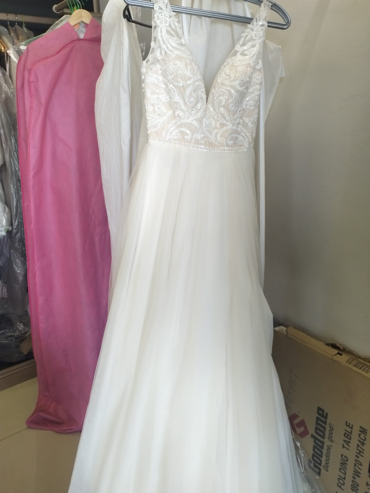 Ivory wedding dress bride and Co