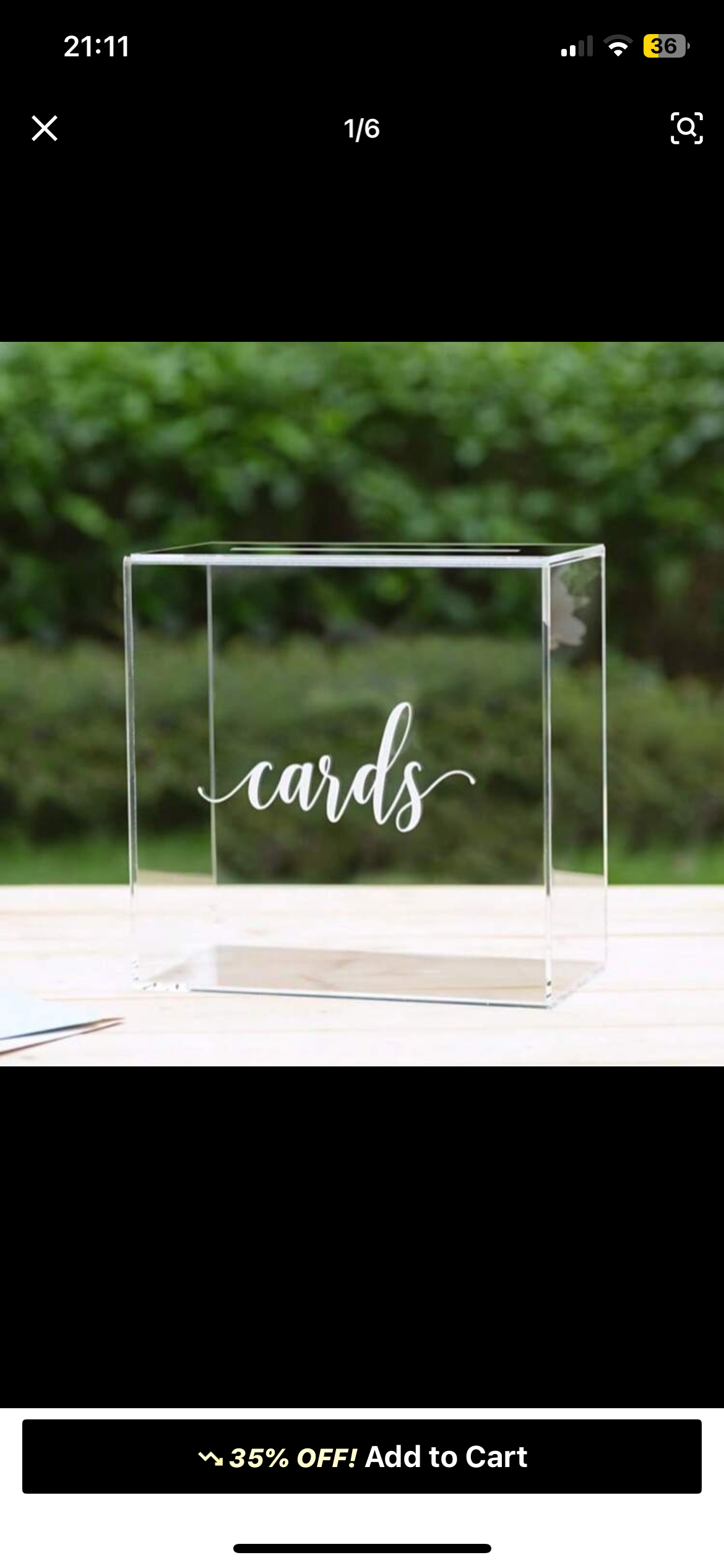 Acrylic card box
