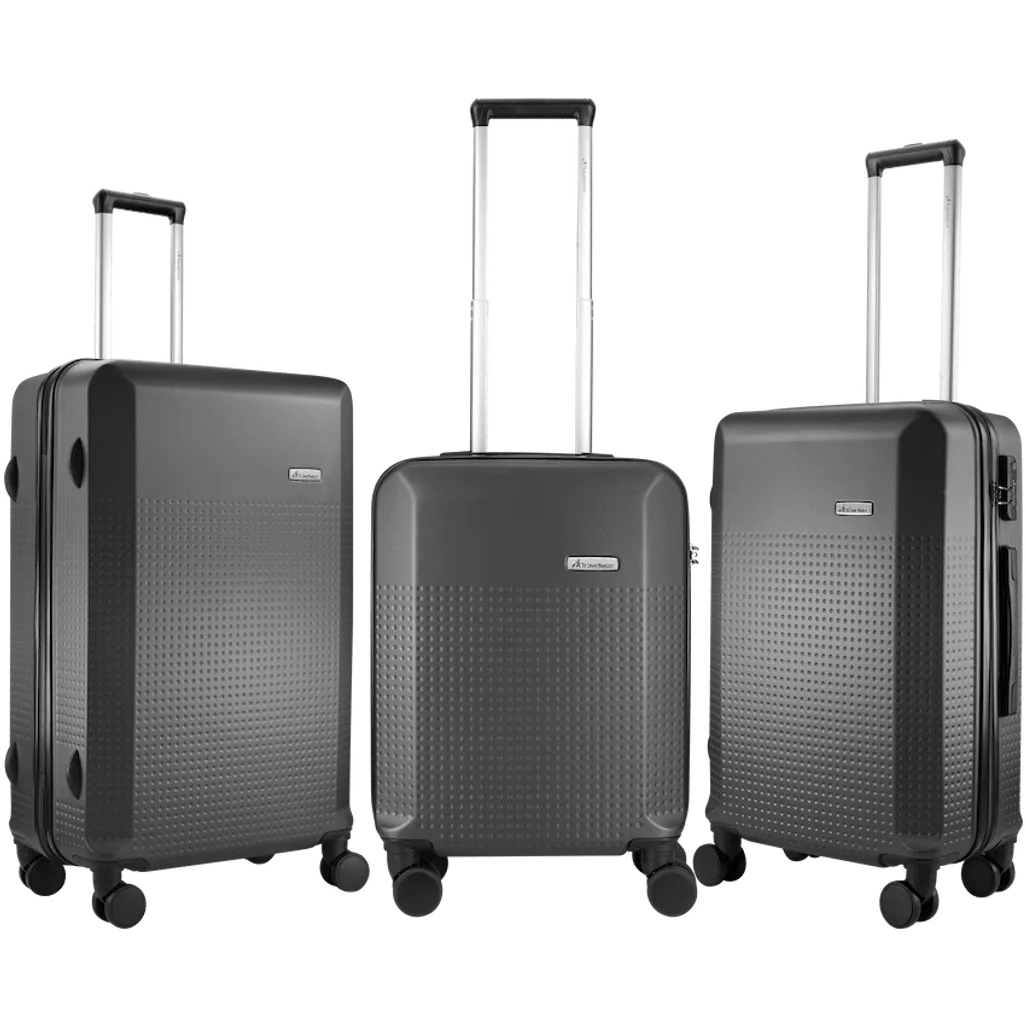 Travelwize Cyclone ABS 4-Wheel Spinner 3-Piece Luggage Set - Granite