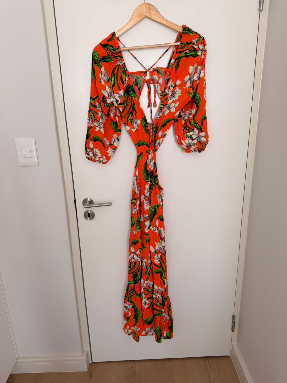 Zara Bright Orange Open-Back Dress