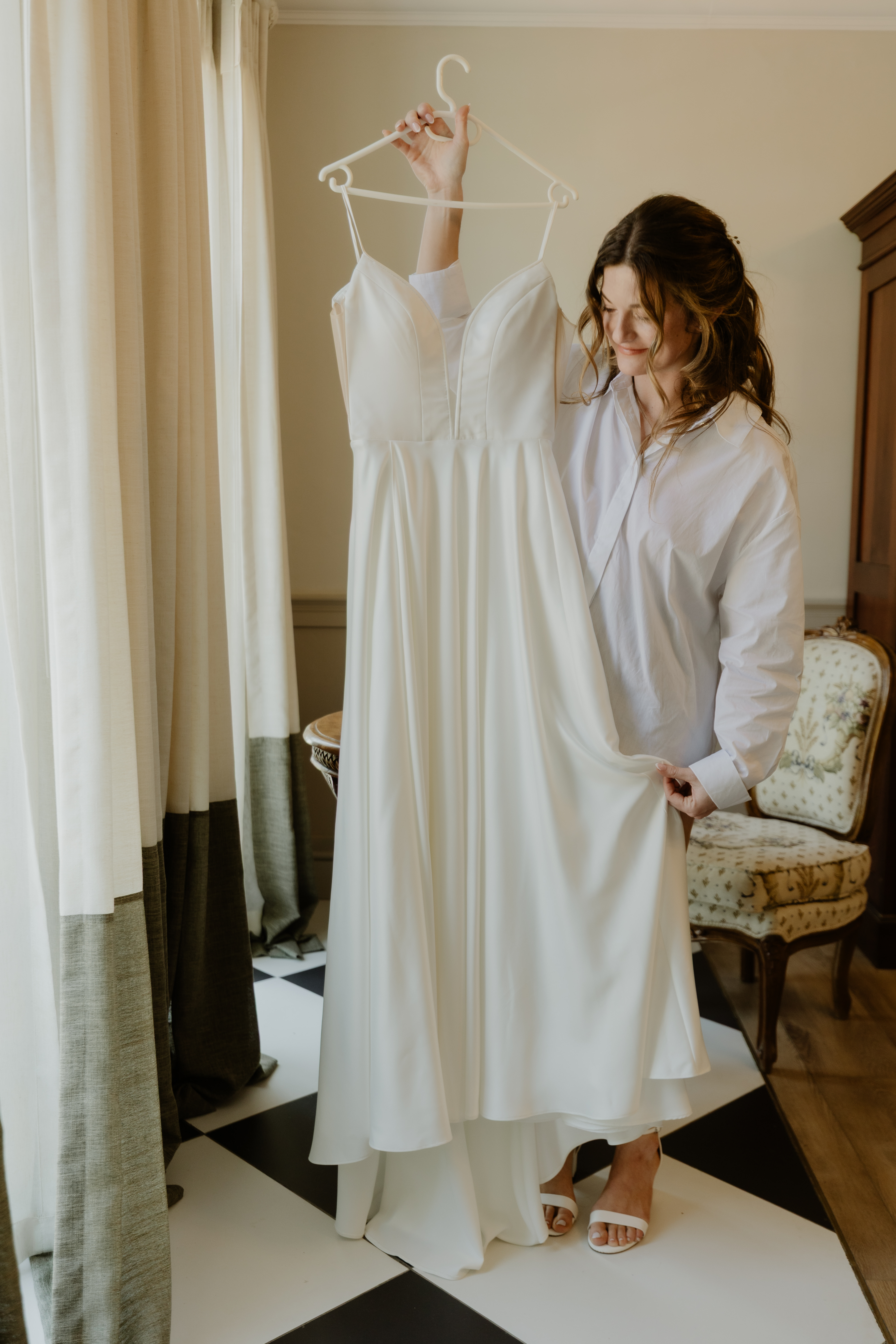 Moroccan satin wedding dress