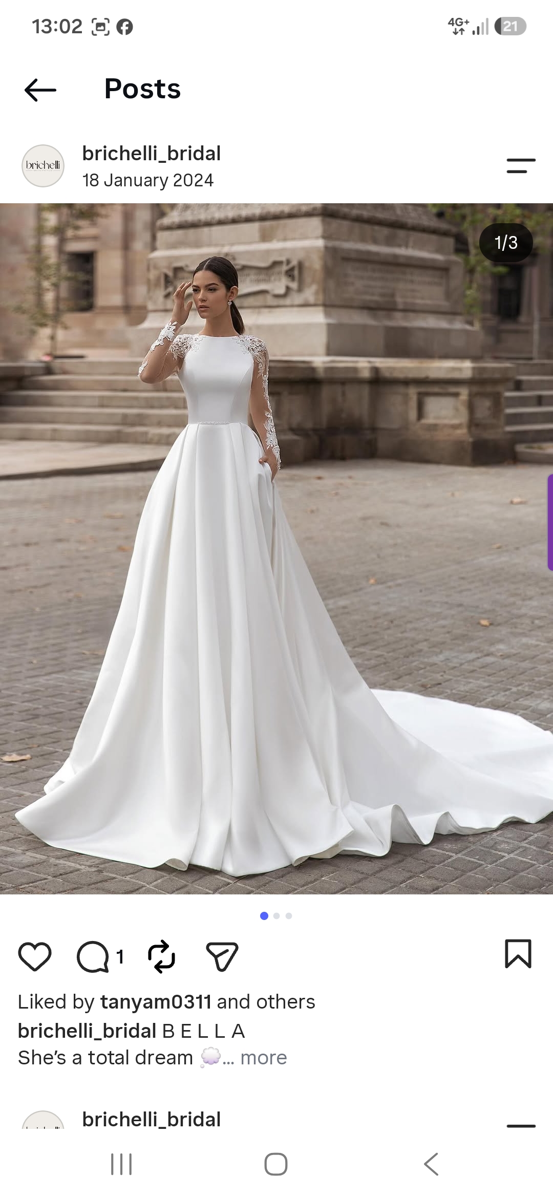 Wedding dress Ball Gown with Lace-Up Back & Cathedral Train