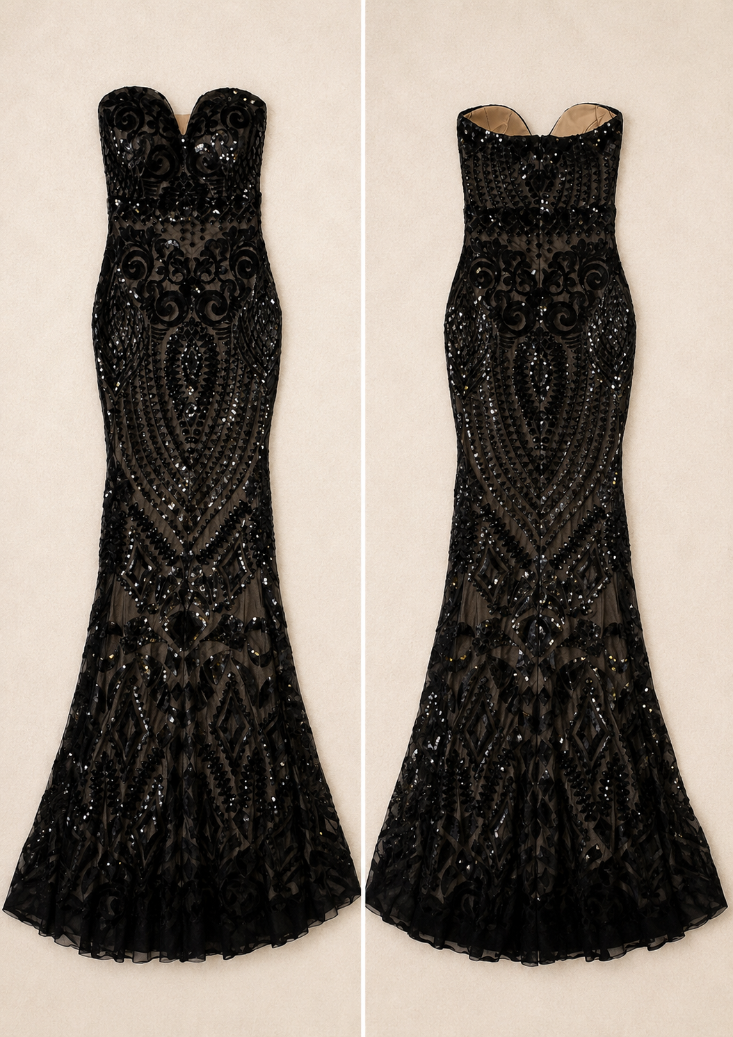UK designer Nadine Merabi’s lace dress 