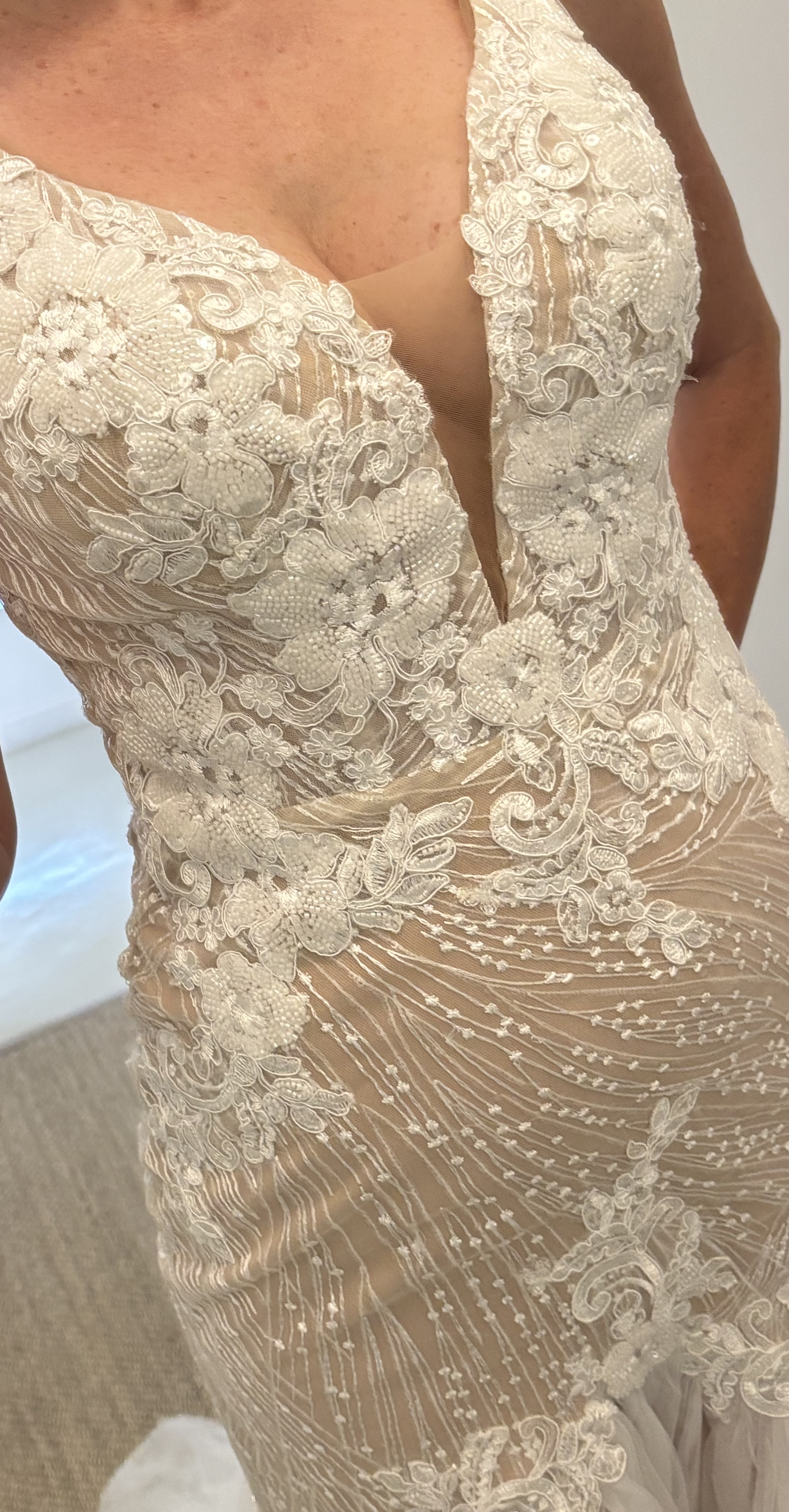 Beaded lace & tulle wedding dress
