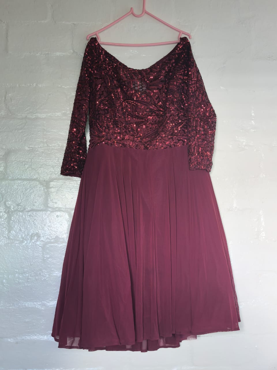 Burgandy A-line Cocktail Dress size 42-44