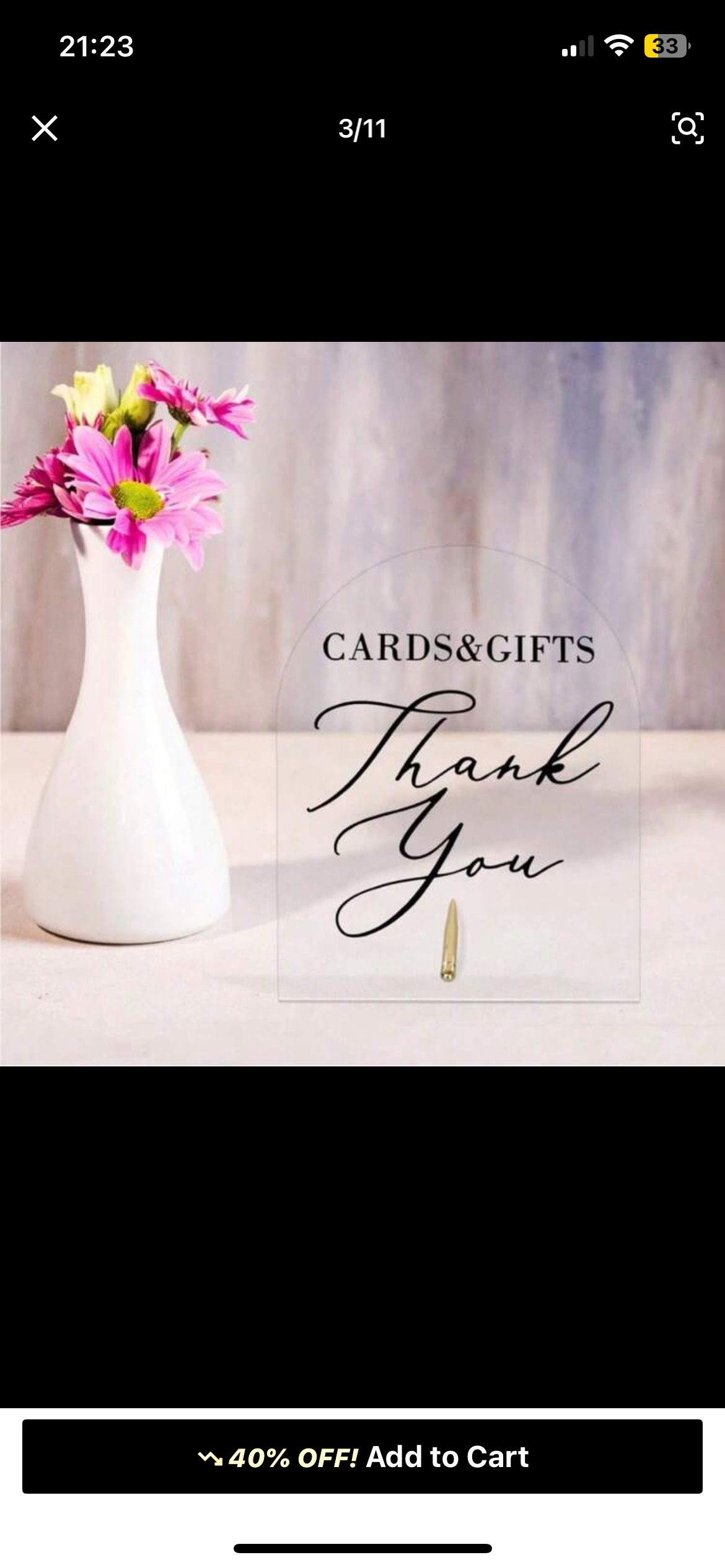 Gifts and cards acrylic sign